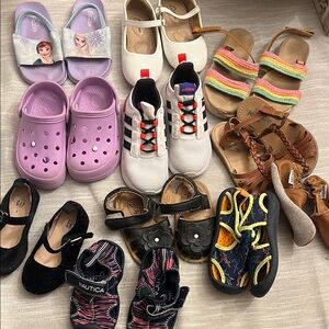 Bundle of 11 shoes ranging from baby to toddler